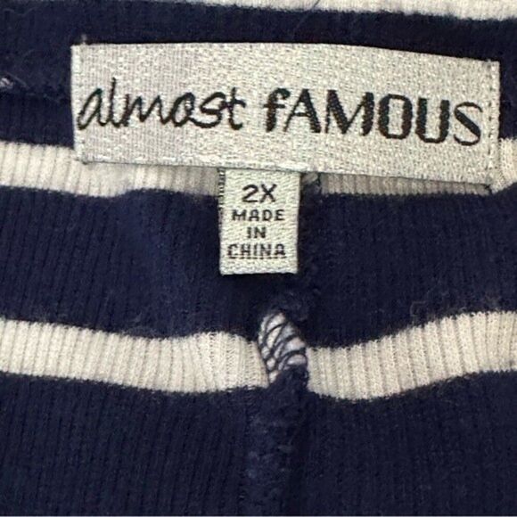 Navy and White Stripe Dress SX 2X - Picture 3 of 6